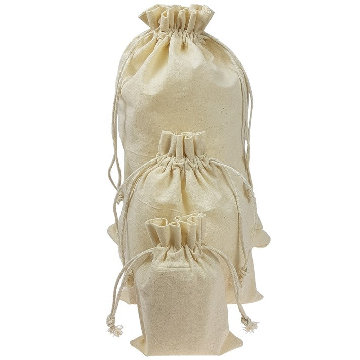 Cotton Bag with Drawstring Sample Pack (xsmall, small, medium)